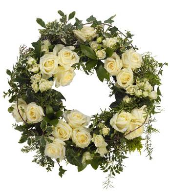 Windsor white rose wreath