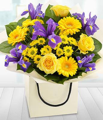 Yellow gift bag.